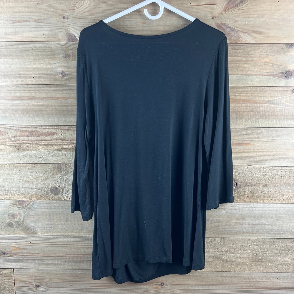 Soft Surroundings Womens Shirt Clara Tunic Long Sleeve Twist Knot Black Large - Picture 5 of 7